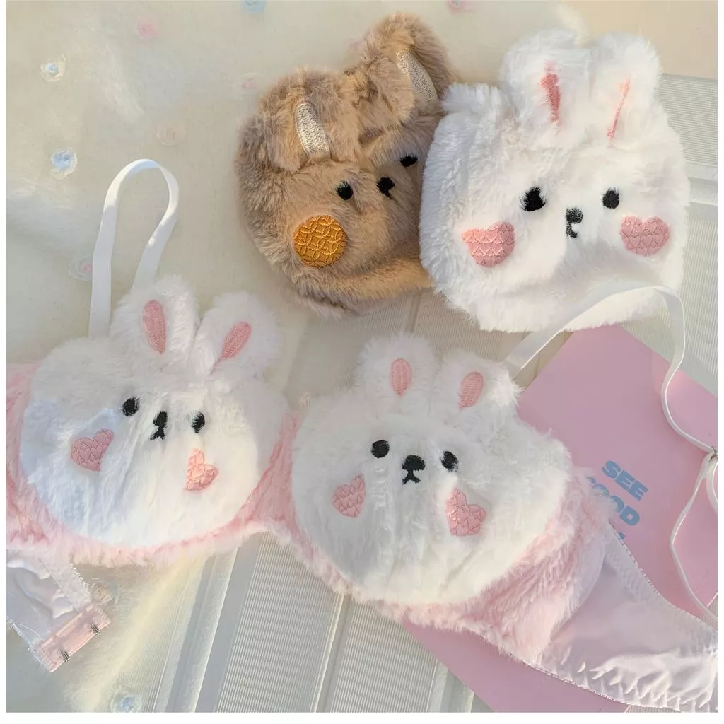 bra women gathering cute girl underwear set bra women gathering cute girl underwear set