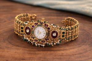kashmiri royal heritage bridal bracelet watch for women