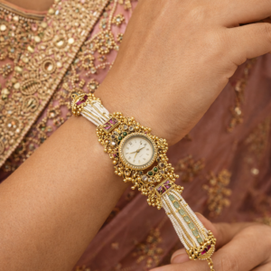 Luxury Kashmiri Pearl Bracelet Watch for Women – Traditional Ethnic Designer Watch