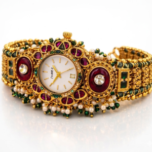 kashmiri royal heritage bridal bracelet watch for women
