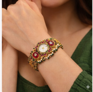kashmiri royal heritage bridal bracelet watch for women