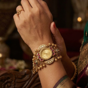 kashmiri royal vintage gold bracelet watch for women