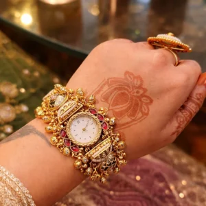 kashmiri bridal heritage watch – antique gold ladies watch