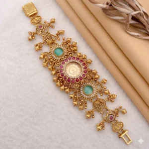 elephant design kashmiri bridal watch – heavy antique gold kw ksh elp 009