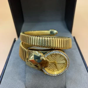 luxury gold crystal bangle watch for women